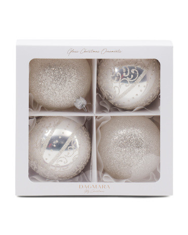 Made In Poland 4pc Handcrafted Glass Ornament Set | TJ Maxx