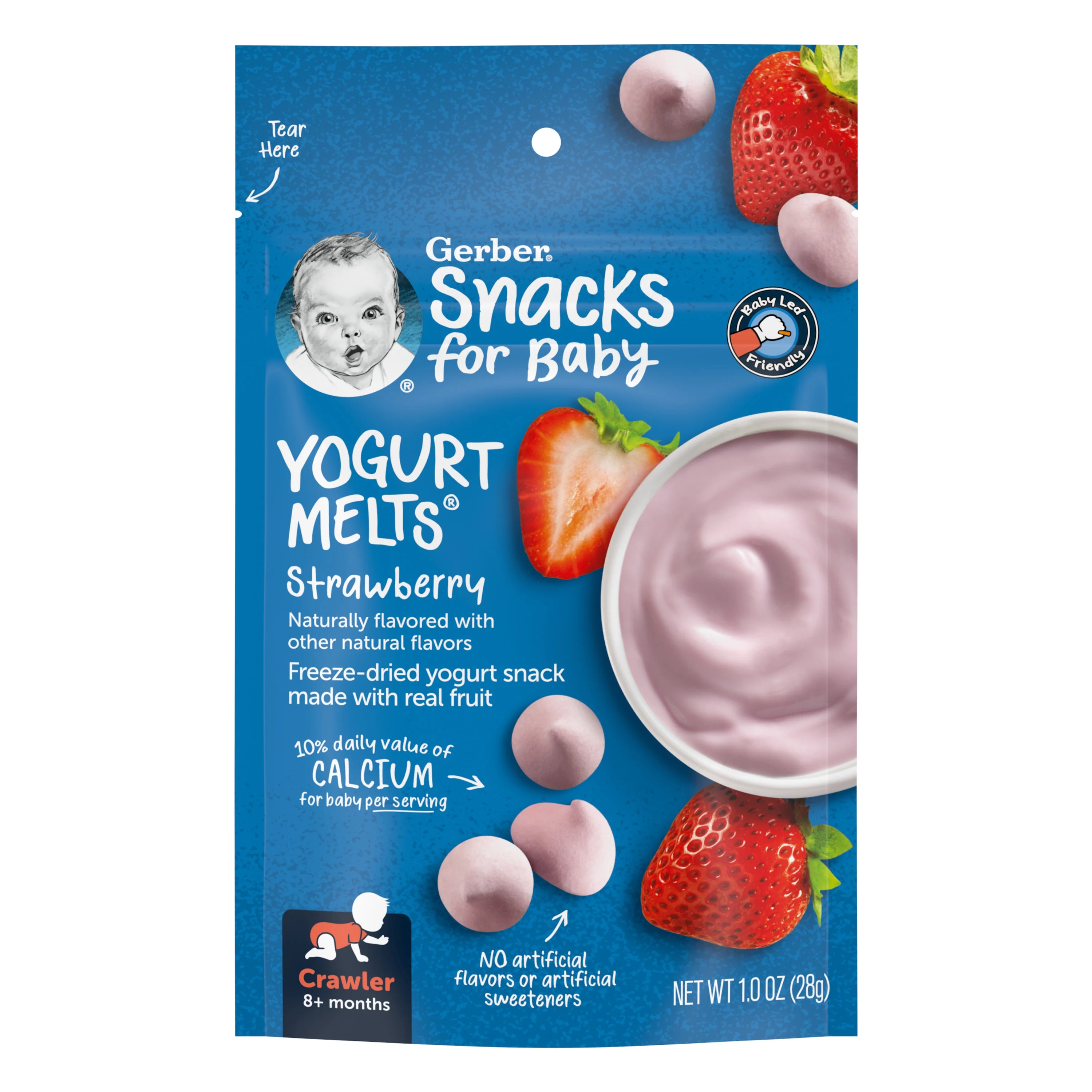 Gerber Baby Snacks, Yogurt Melts, Strawberry, Clean Label Project, 1 Oz - Walmart.com | Walmart (US)