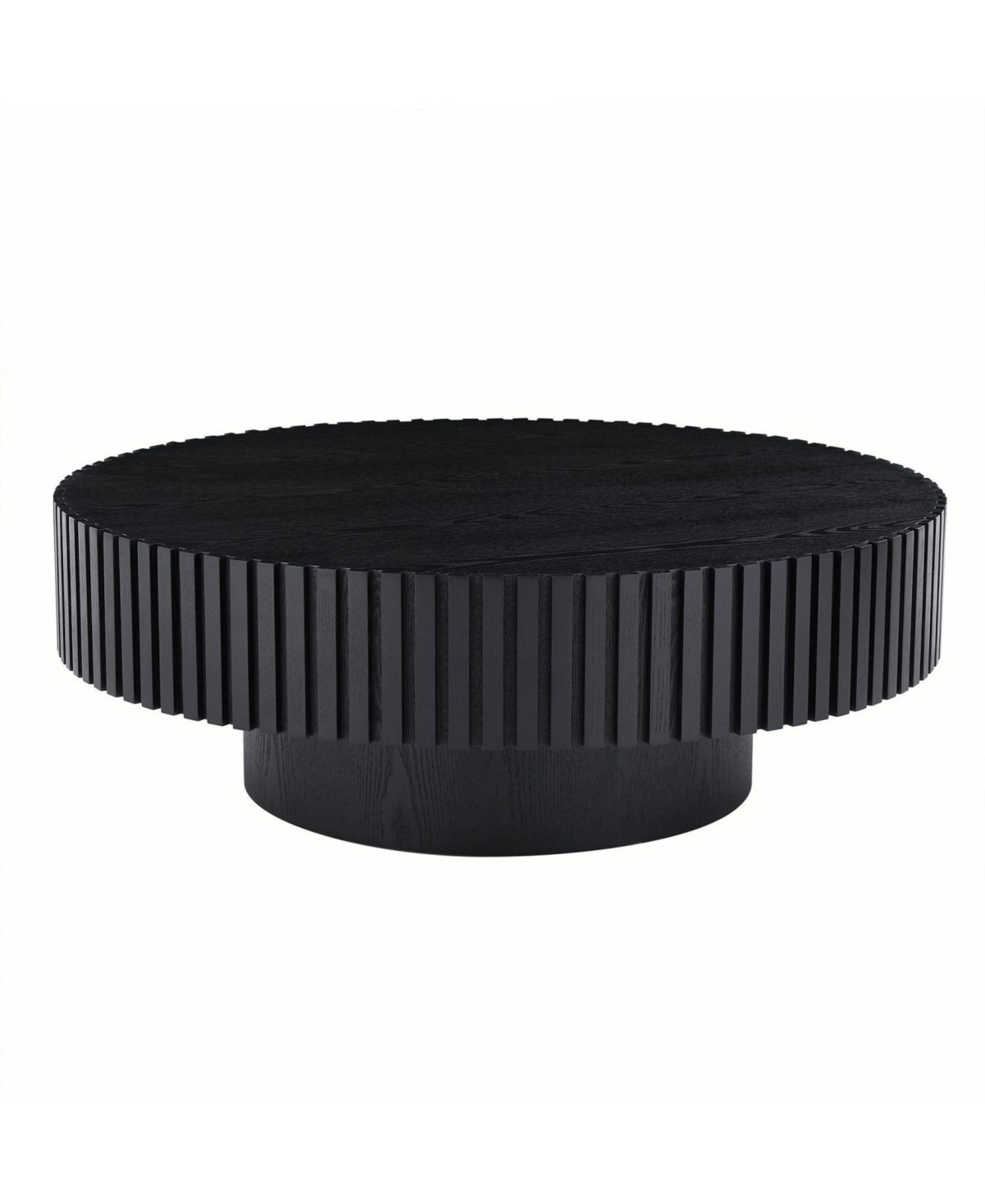 Streamdale Furniture Black Mdf Modern Drum Coffee Table - Matt black | Macy's