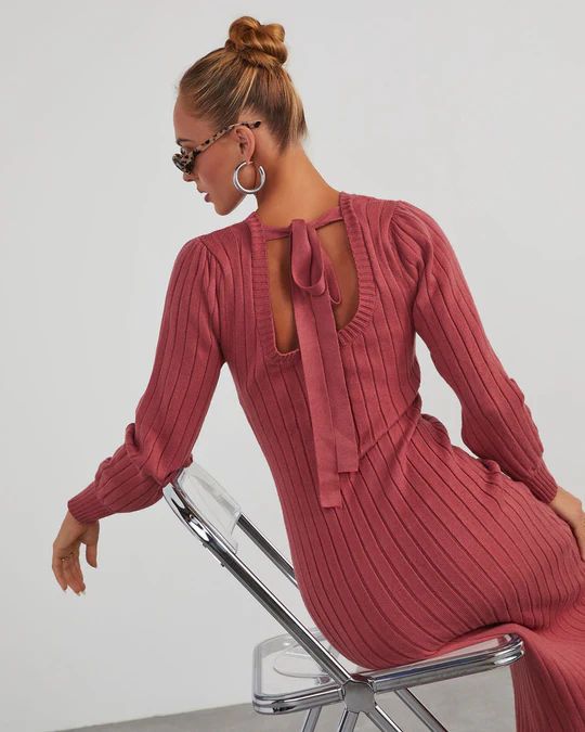 Robin Balloon Sleeve Sweater Midi Dress | VICI Collection
