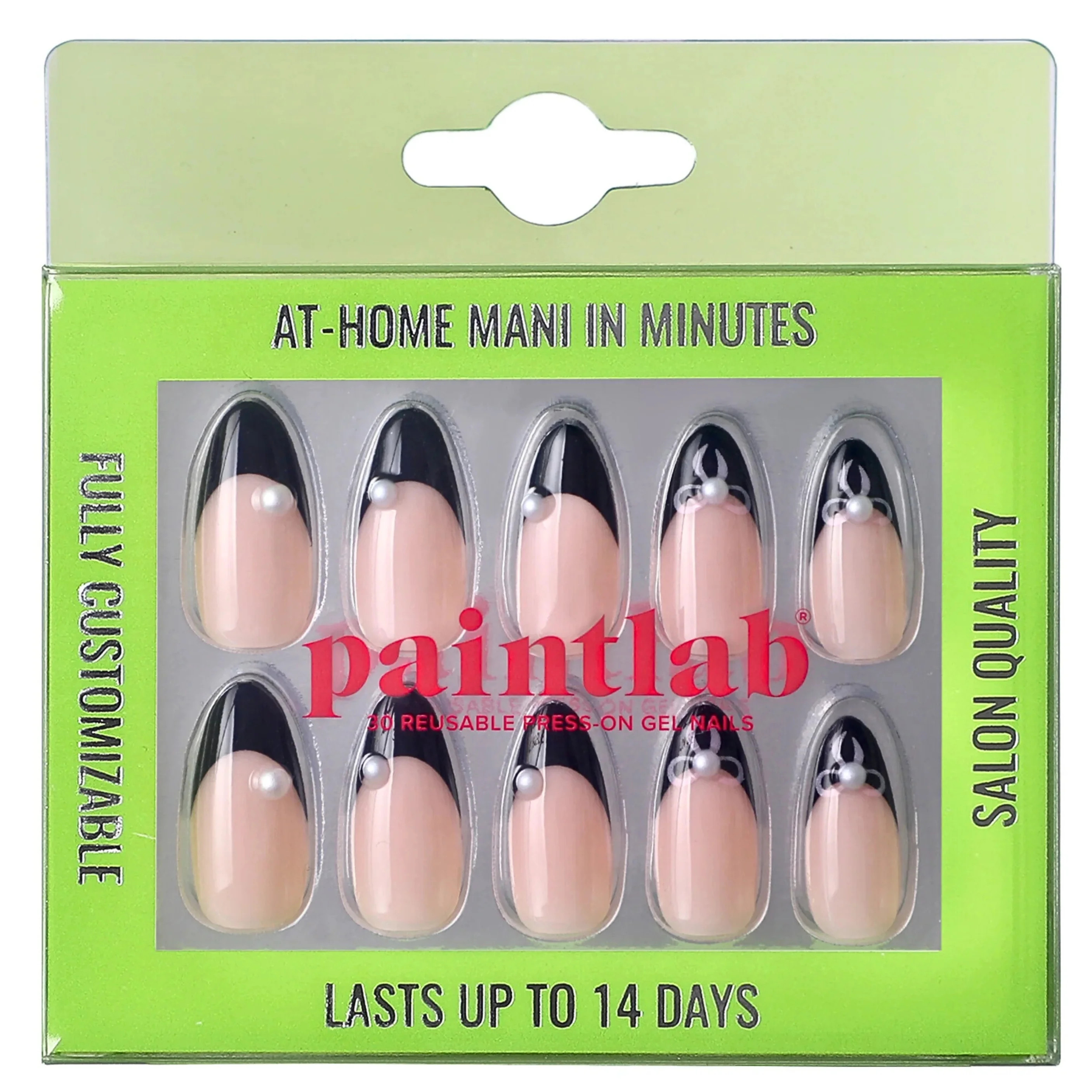 PaintLab Reusable Gel Press on Nails Kit, Almond Shape, Prima Ballerina, 30 Count | Walmart (US)