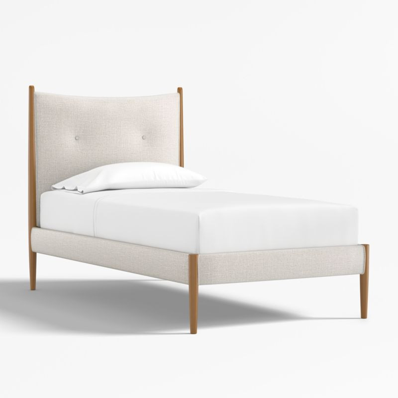 Hampshire Natural Upholstered Kids Twin Bed | Crate & Kids | Crate & Barrel