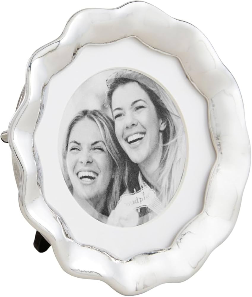 Mud Pie Round Wavy Metal Mini Frame; 5" Dia | Amazon (US)