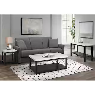 Picket House Furnishings Evie White Marble Rectangle 48 in. Coffee Table CML100CTE - The Home Dep... | The Home Depot