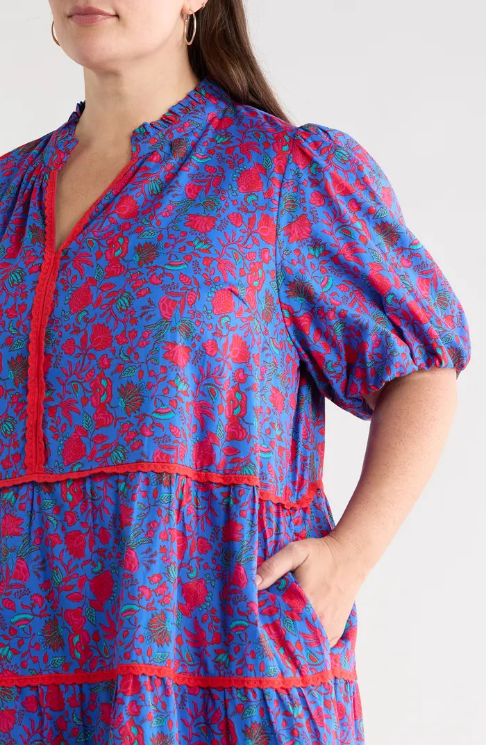 Tanya Korra Floral Tiered Shift Dress | Nordstrom