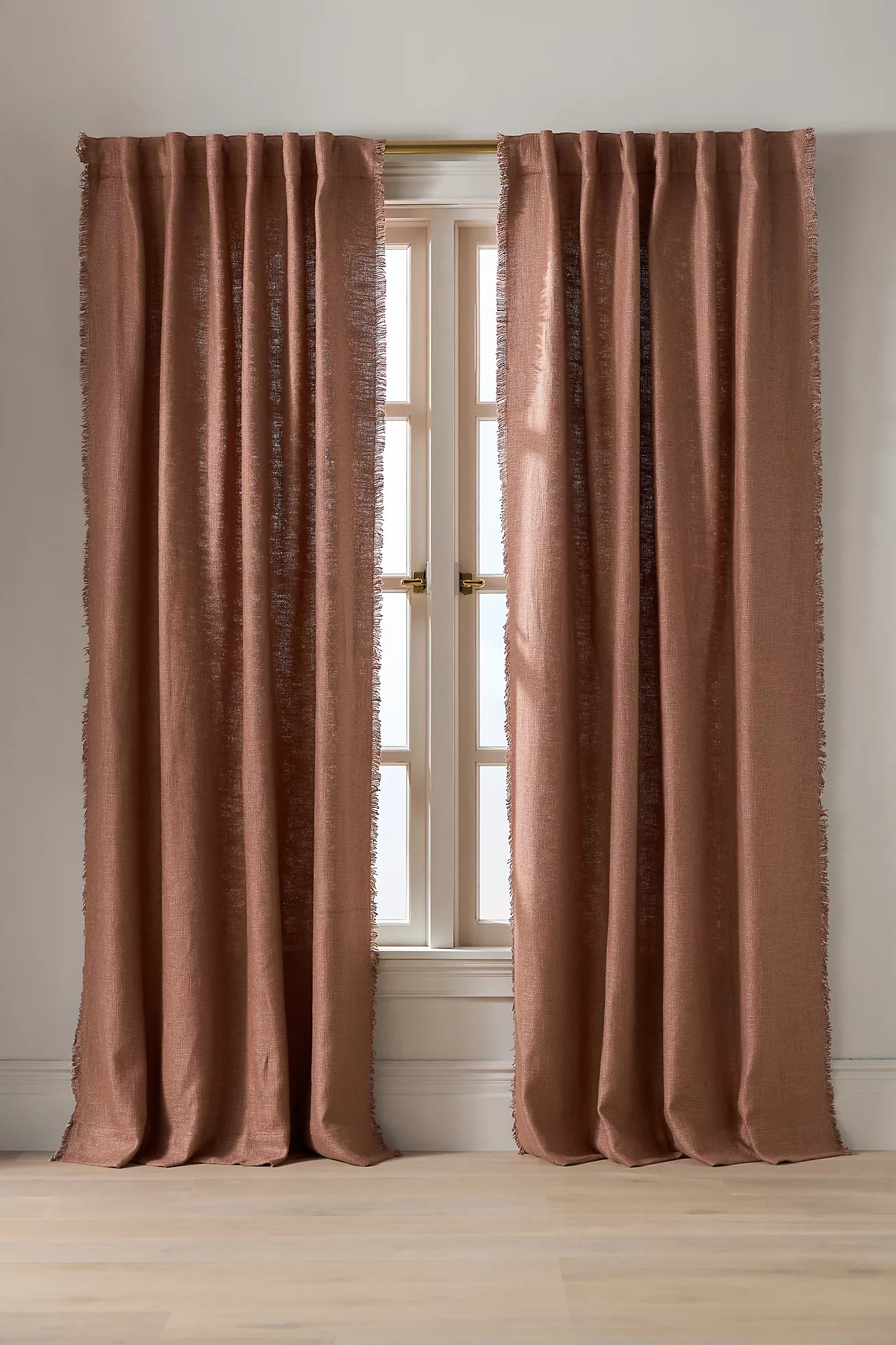 Luxe Linen Blend Woven Curtain | Anthropologie (US)