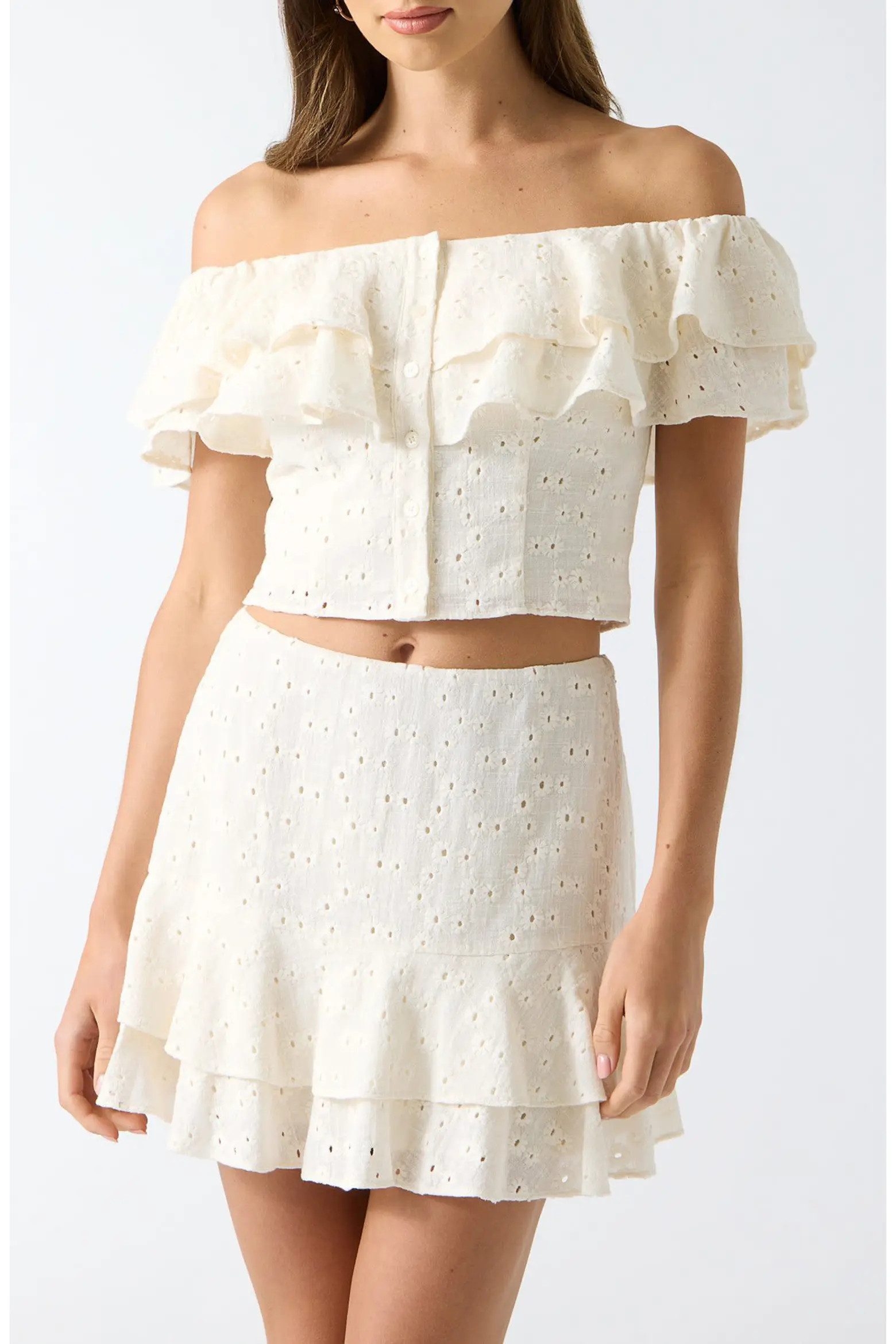 Sade Eyelet Off the Shoulder Crop Top (Women) | Nordstrom | Nordstrom