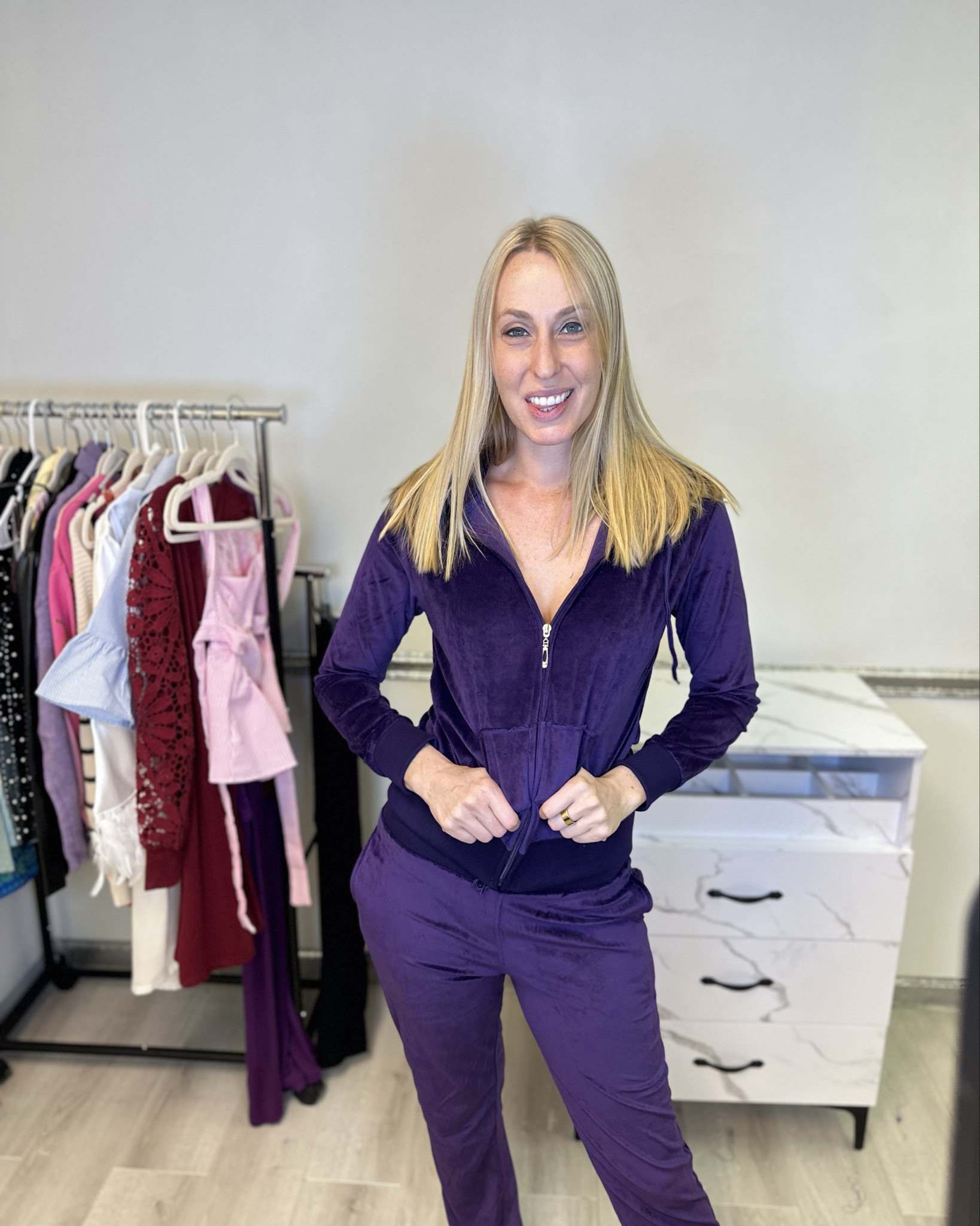 Fitted soft tracksuit 
💓this set is super soft and cozy
💓 it does have a little stretch to it
💓 wearing size small, fits true to size and I am 5’10”

#LTKFindsUnder100 #LTKStyleTip #LTKFindsUnder50