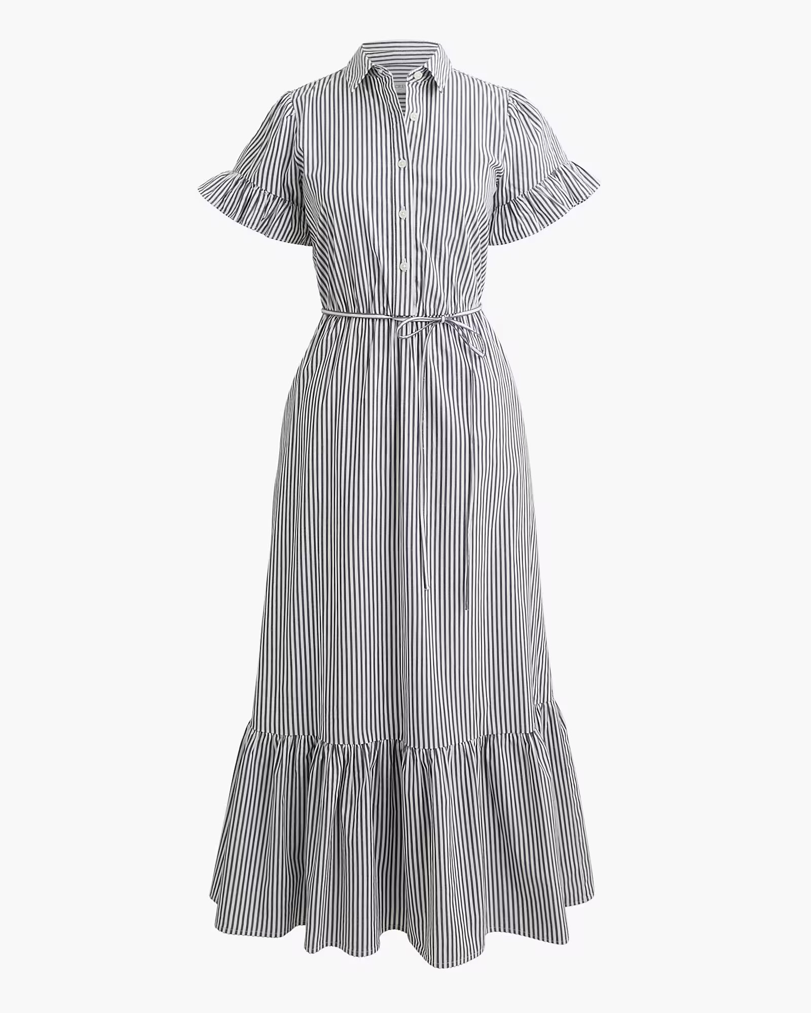 Striped ruffle-sleeve shirtdress | J.Crew Factory