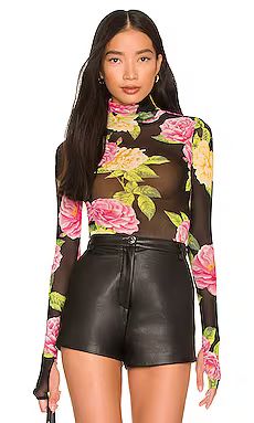 AFRM Zadie Top in Noir Bouquet from Revolve.com | Revolve Clothing (Global)