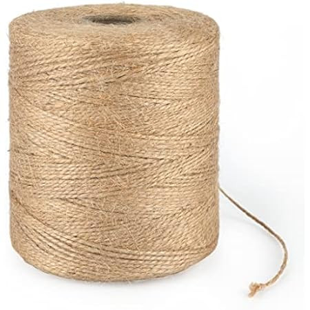 Amazon.com : PerkHomy 1100FT Jute Twine String 2mm Natural Thin Ribbon Twine for Craft Gardening Pla | Amazon (US)