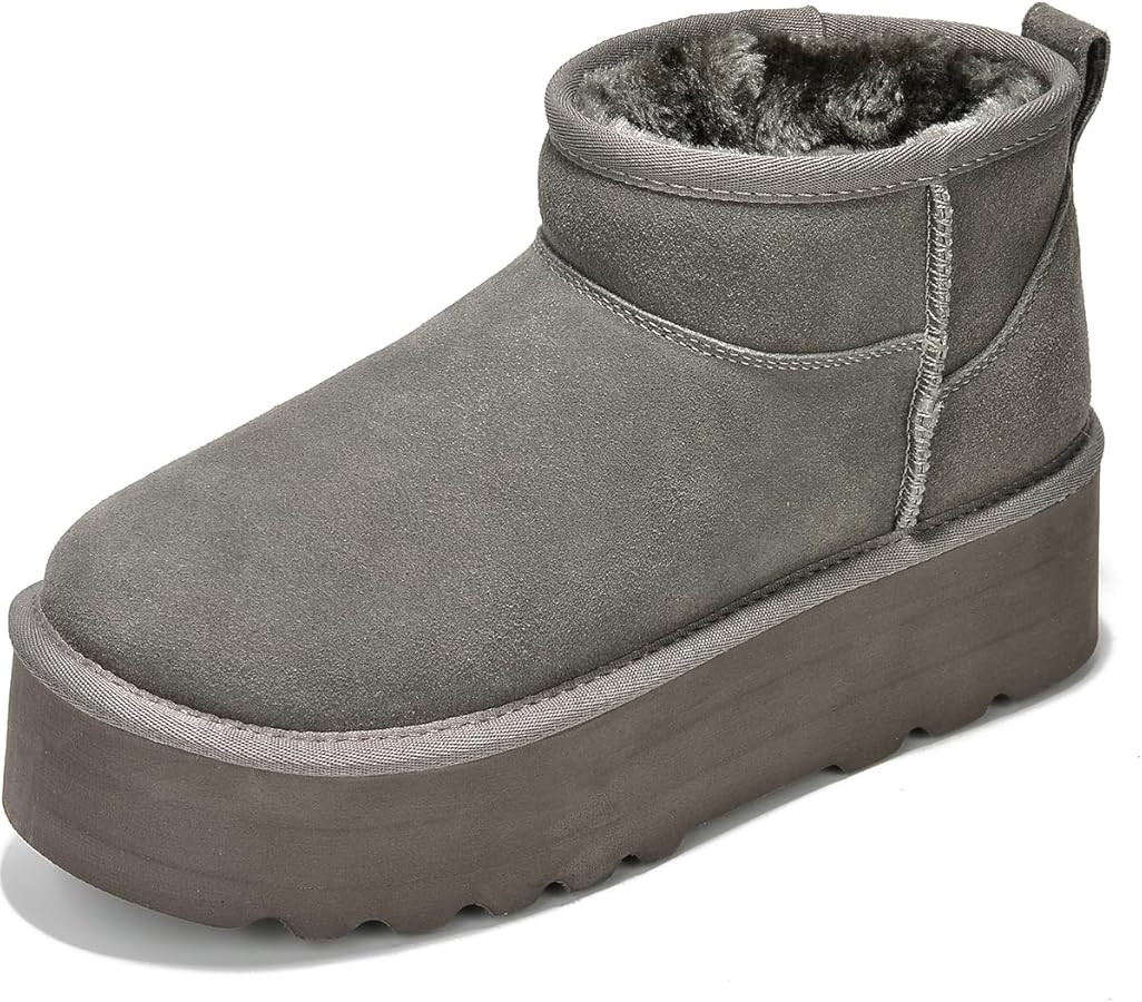 Project Cloud 100% Genuine Suede Leather Ankle Boots for Women - Fur Boots Memory Foam Insole Wom... | Amazon (US)