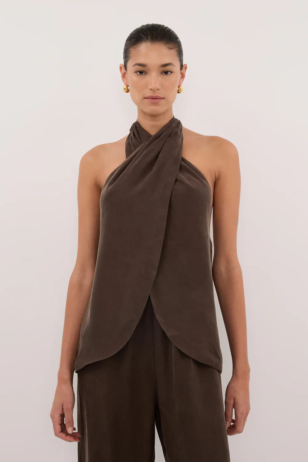 ADDIE BITTER CHOC CUPRO TOP | DISSH