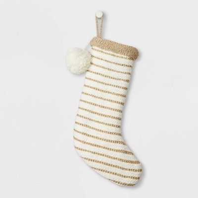 Lux Striped Knit Christmas Stocking Gold - Wondershop™ | Target