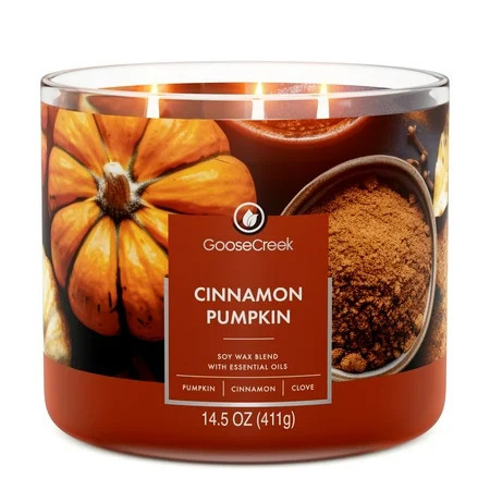 Goose Creek 3-Wick Cinnamon Pumpkin Scented Jar Candle, 14.5oz. | Walmart (US)