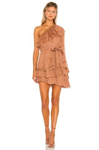 ROCOCO SAND Aine One Shoulder Dress in Tan from Revolve.com | Revolve Clothing (Global)