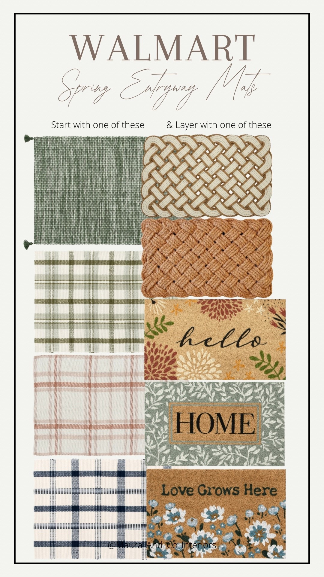 FINALLY found some cute entryway mats for Spring! These are all from Walmart! 