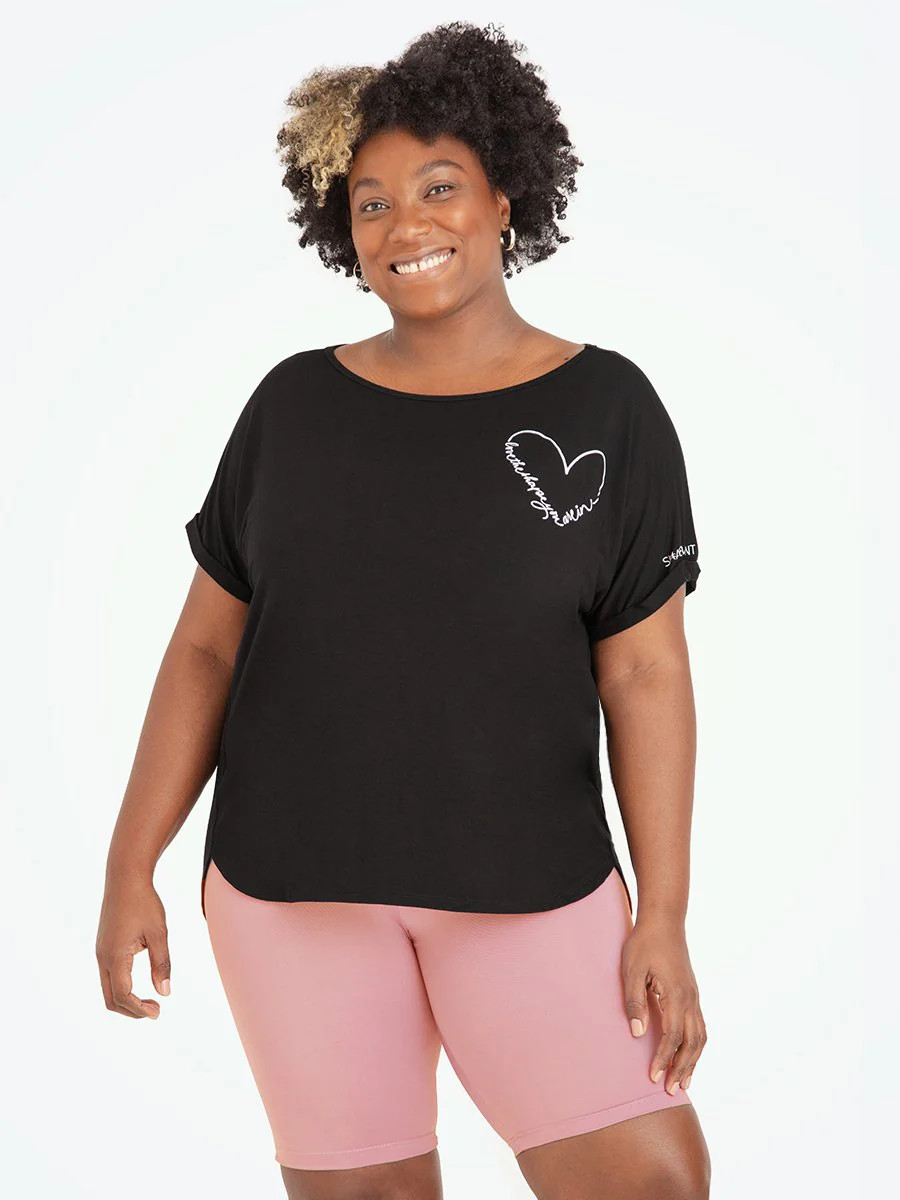Shapermint Love Your Shape T-Shirt Shapewear Black M | Shapermint