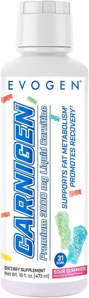 Evogen Carnigen Liquid 3000 | Energy Support | Sour Gummies | 31 Servings | Amazon (US)