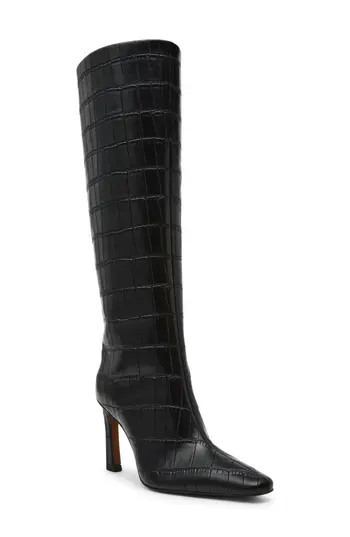 Steven New York Sanaa Knee High Boot in Black Crocodile at Nordstrom Rack, Size 11 | Nordstrom Rack