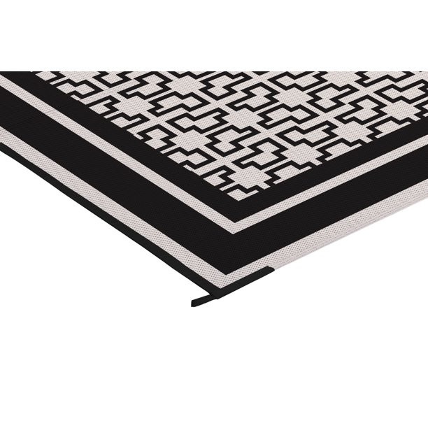 Patio Mats 9' x 12' Black and Gray Outdoor Rug (Reversible with 2 designs) - Walmart.com | Walmart (US)