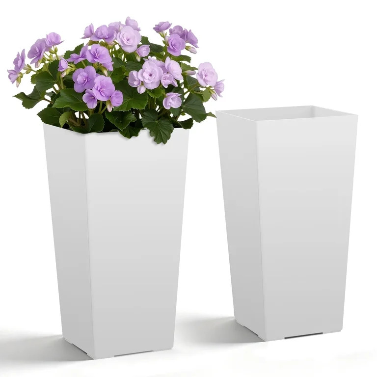 VEVOR Tall Planters Set of 2, 22 Inch Large Outdoor Taper Planters for Outdoor Indoor Plants, Fro... | Walmart (US)