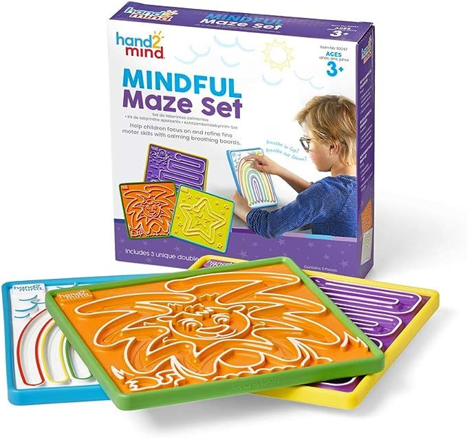 hand2mind Mindful Maze Boards, Learn Breathing Patterns, Mindfulness for Kids Anxiety Relief, Tac... | Amazon (US)