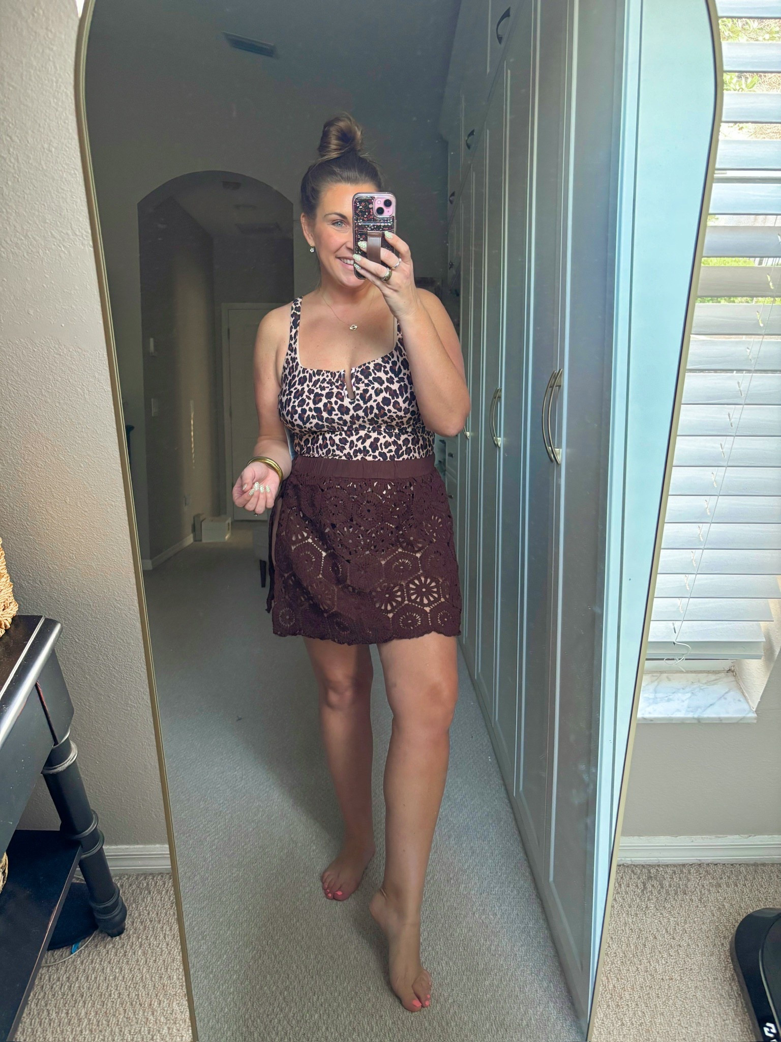 This leopard one-piece is SO flattering and I love throwing this lace cover-up over it!🤎 Perfect for pool days, beach trips, or vacation. 

Spring break, spring, swimsuit, one piece, beach, pool, summer, cover-up @walmart

#LTKSeasonal #LTKMidsize #LTKTravel