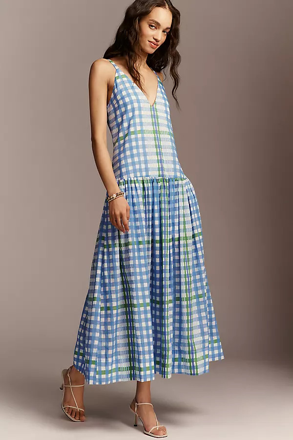 De Loreta Drop-Waist Sleeveless V-Neck Maxi Dress | Anthropologie (US)