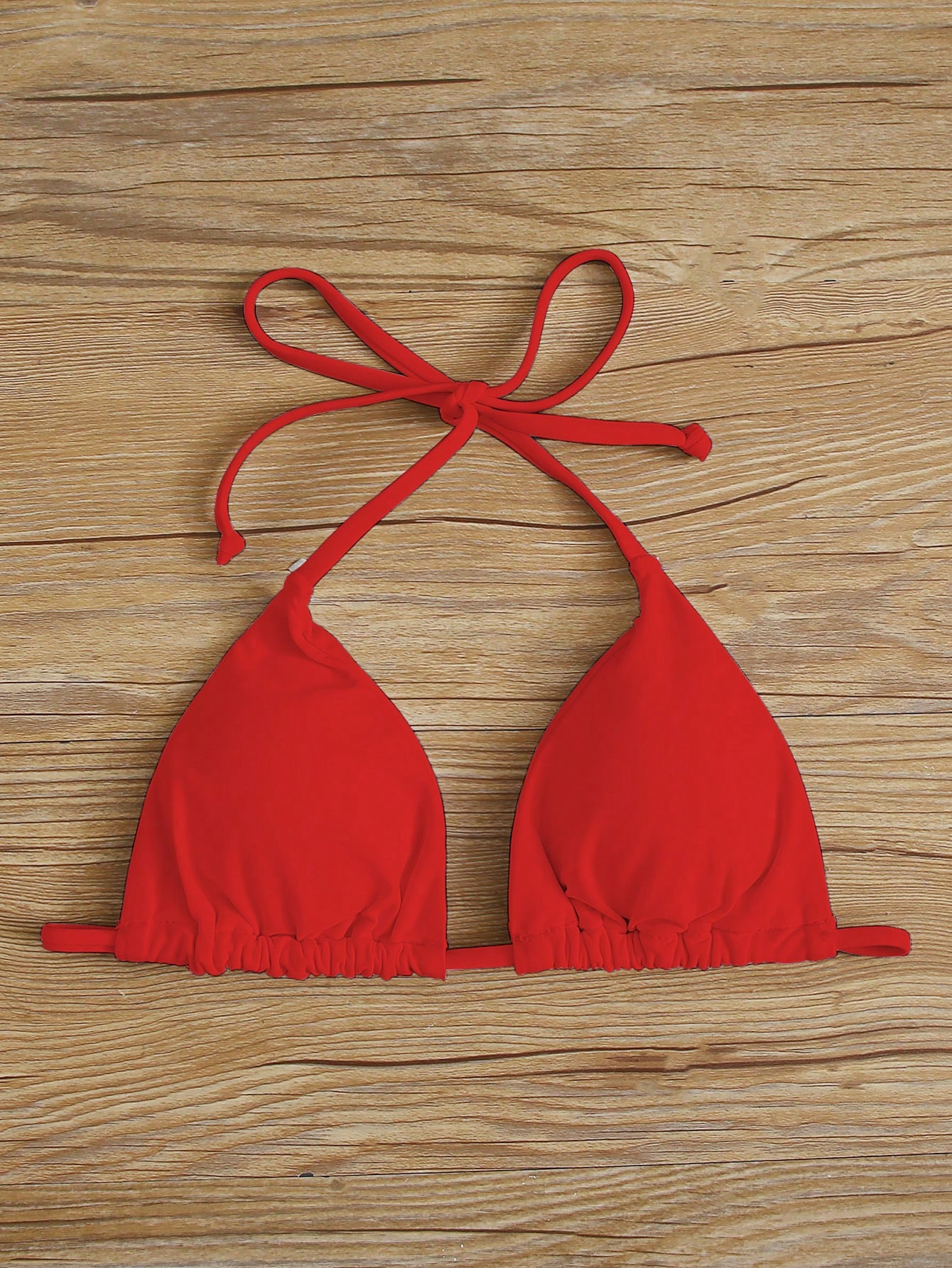 SHEIN Swim Basics Plus Halter Triangle Bikini Top | SHEIN