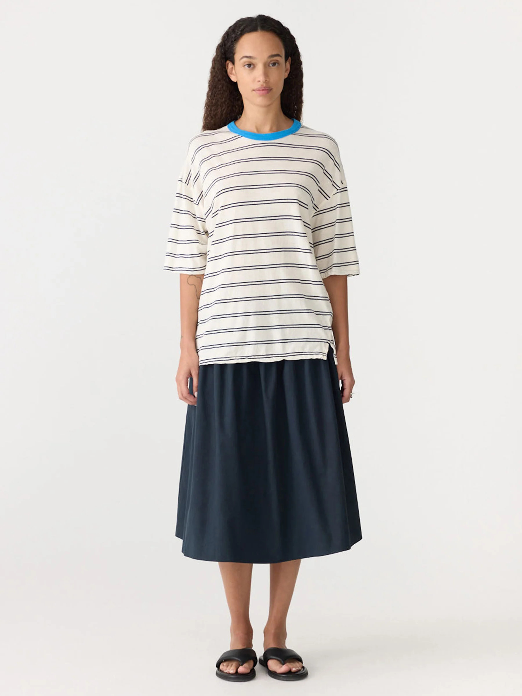 Stripe Boxy T-Shirt | Bassike