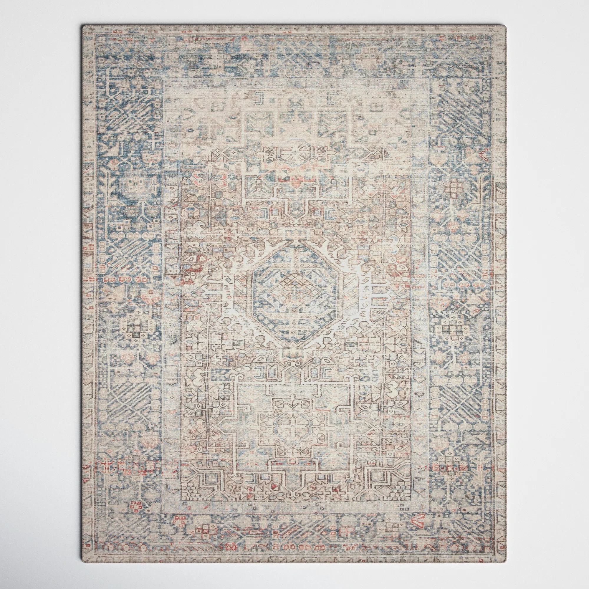 Chris Loves Julia x Loloi Jules Oriental Natural/Ocean Area Rug | Joss & Main