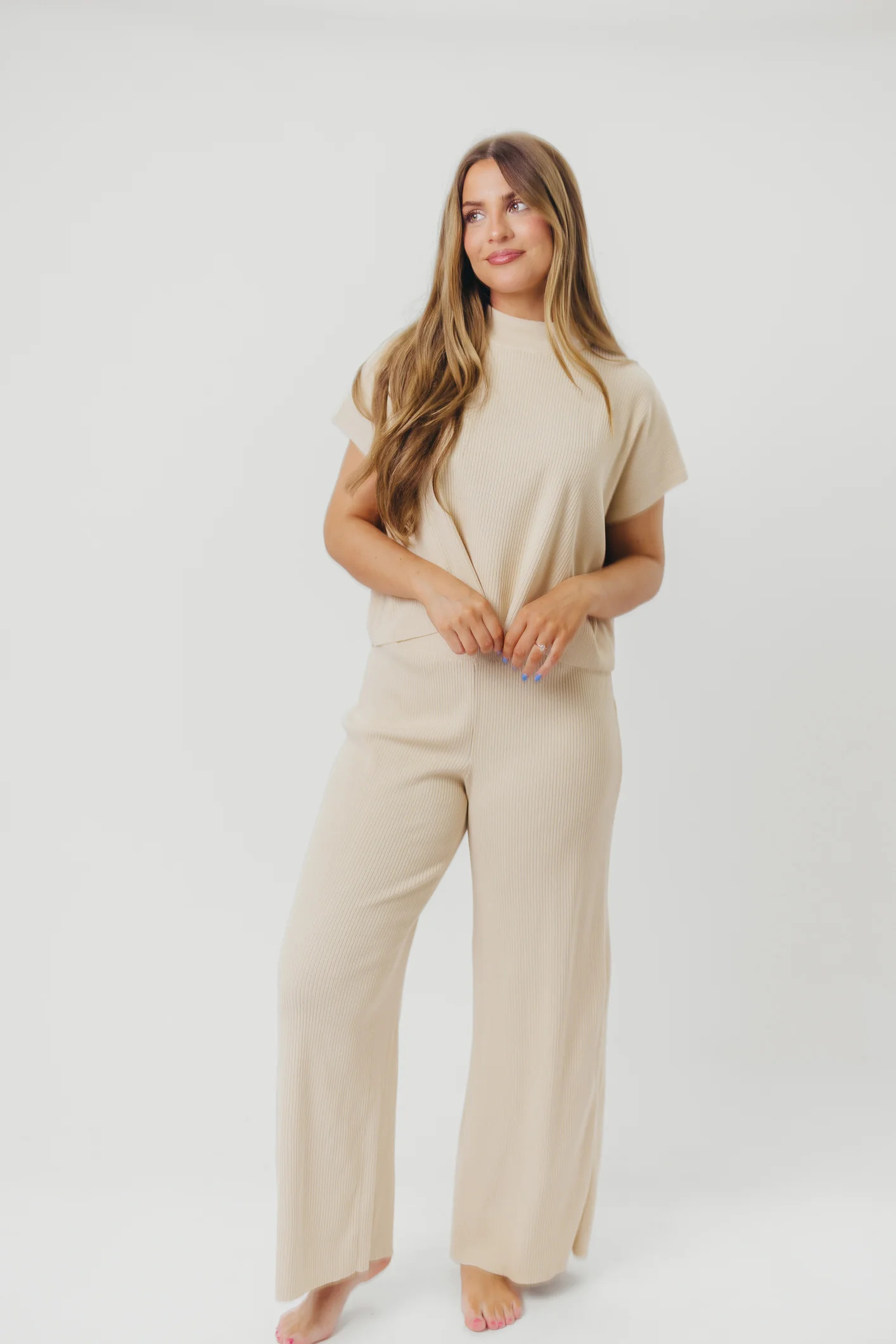 Tripp Knit Top and Pant Set in Natural | Worth Collective