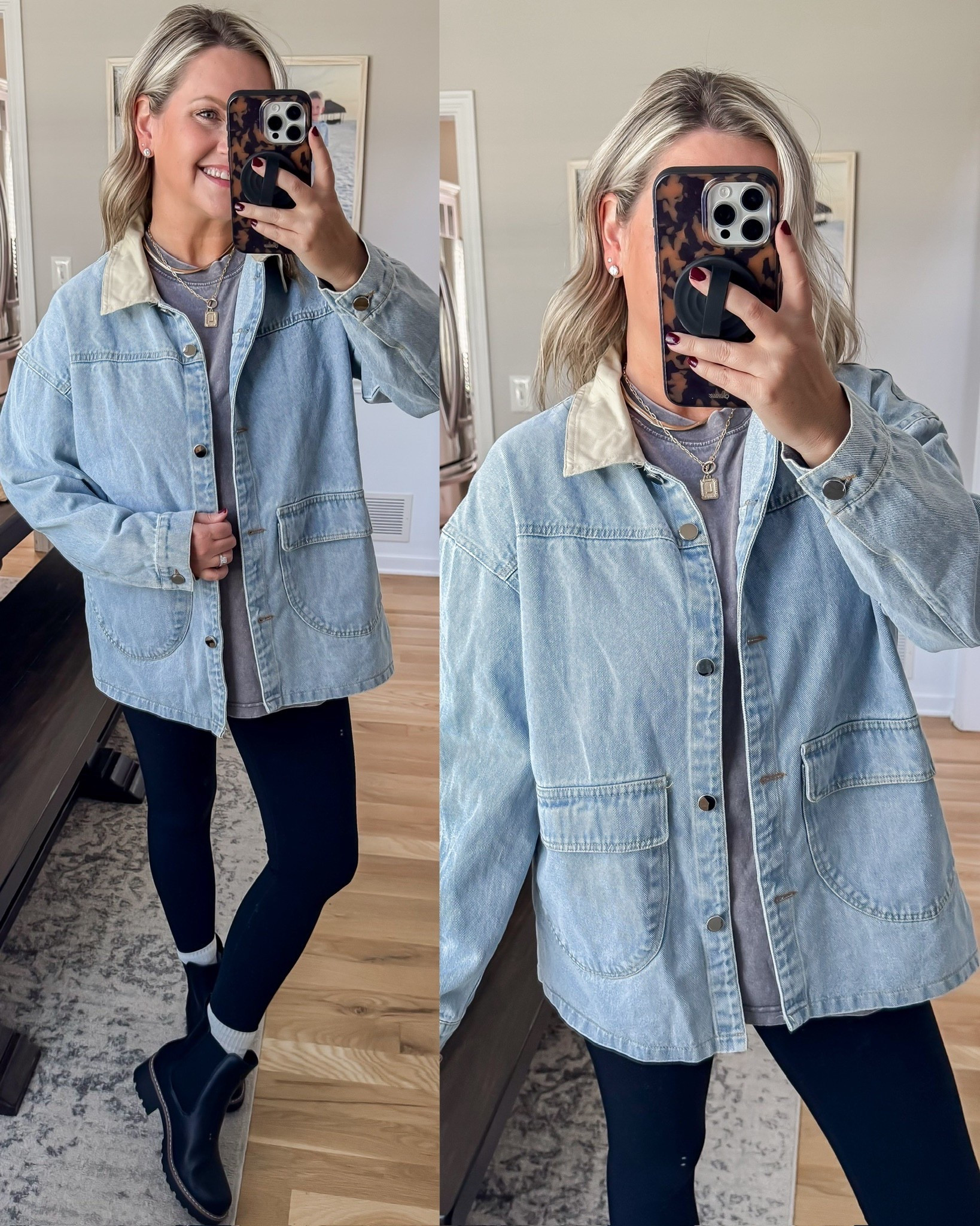 Loving this denim barn jacket! It is the perfect light layer for fall 🍁

#LTKFindsUnder50 #LTKStyleTip #LTKSeasonal