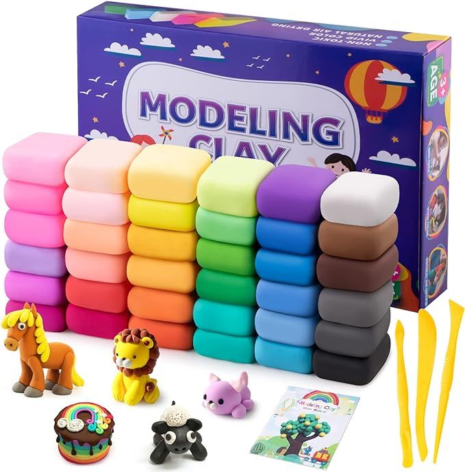 Air Dry Clay, 36 Colors Modeling Clay Kit with 3 Sculpting Tools, Magic Foam Clay for Kids and Ad... | Amazon (US)