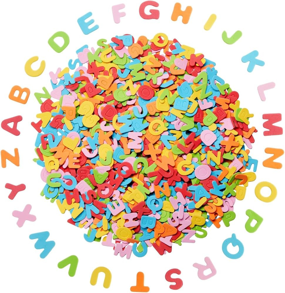 1300 Pieces Small Foam Letters Stickers for Crafts, 50 Sets of 0.87" Self-Adhesive A-Z Alphabet L... | Amazon (US)