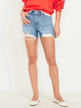 High-Waisted OG Jean Cut-Off Shorts -- 3-inch inseam | Old Navy (US)
