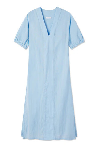 Gauze Caftan in Morning Blue | Lake Pajamas