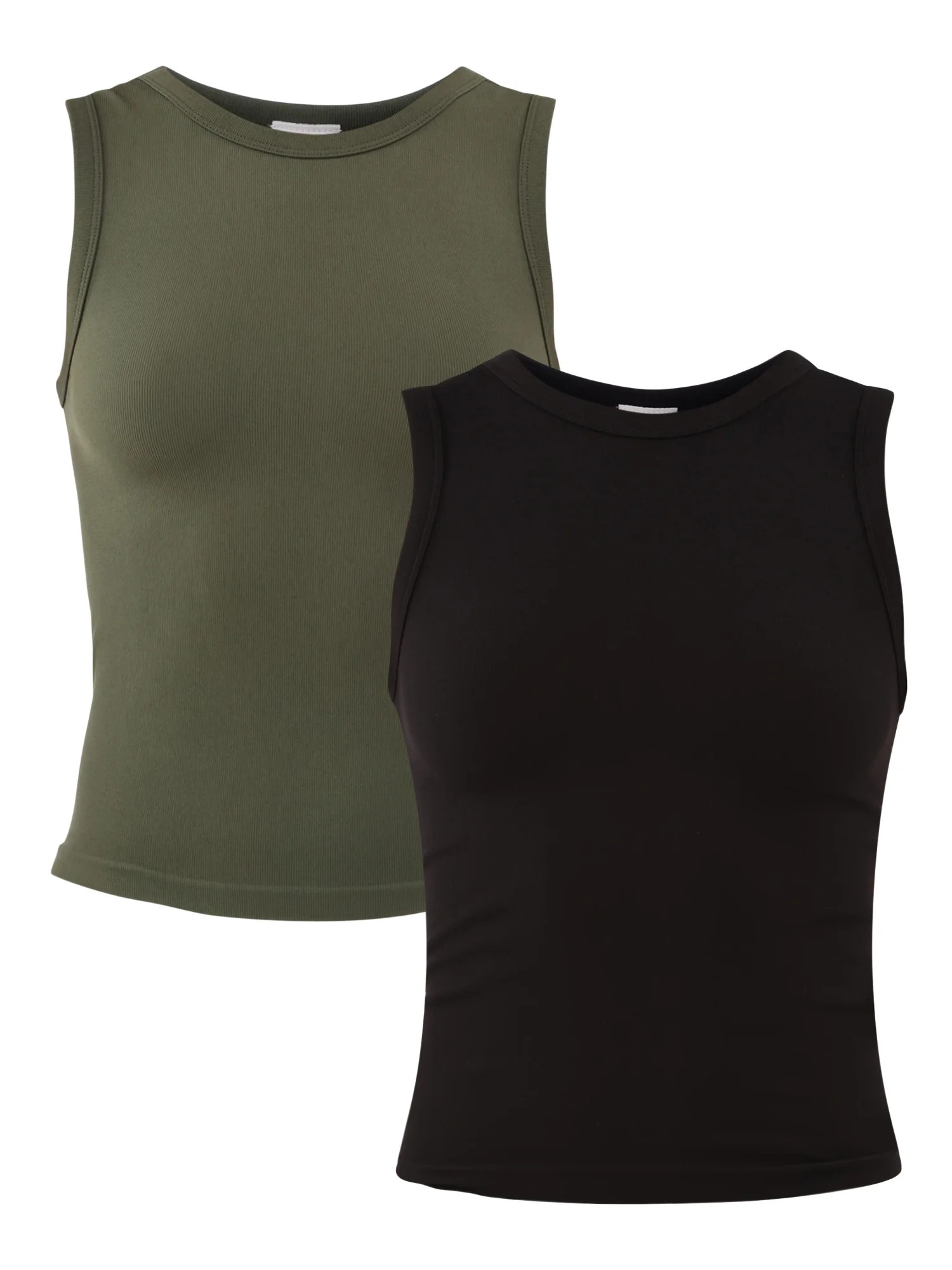 No Boundaries High Neck Seamless Tank Top, 2-Pack, Women's | Walmart (US)
