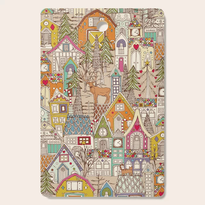 vintage gingerbread town Cutting Board by Sharon Turner | Society6