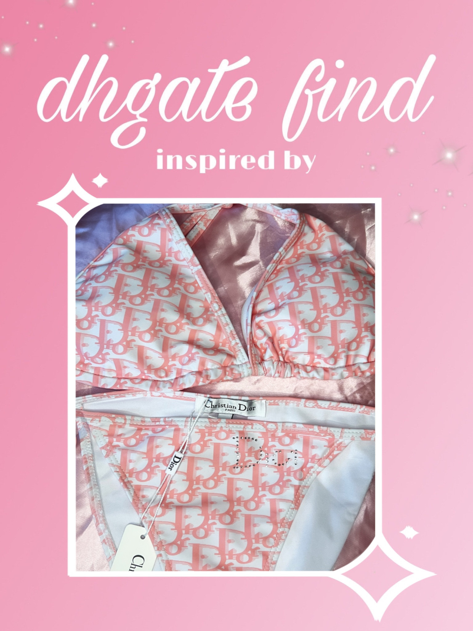 christian dior pink trotter diorissimo oblique bikini ♡ 

#LTKswim #LTKbeauty