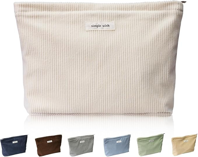 Wudygirl Travel Makeup Bag,Large Capacity Cosmetic Bag for Women,Corduroy Toiletry bag Handbags P... | Amazon (US)