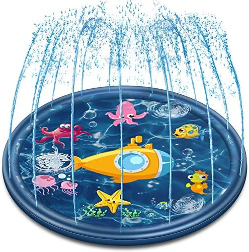 Neteast Outdoor Sprinkler Mat Summer Toys Gift for Kids and Toddlers, 68'' Outside Splash Pad Water  | Amazon (US)