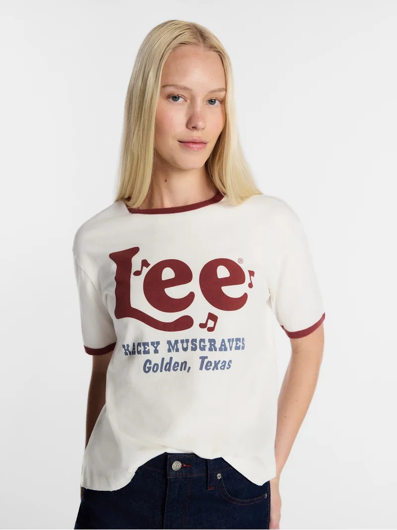 Kacey Lee Women's Graphic Ringer Tee, Sizes XS-XXL | Walmart (US)