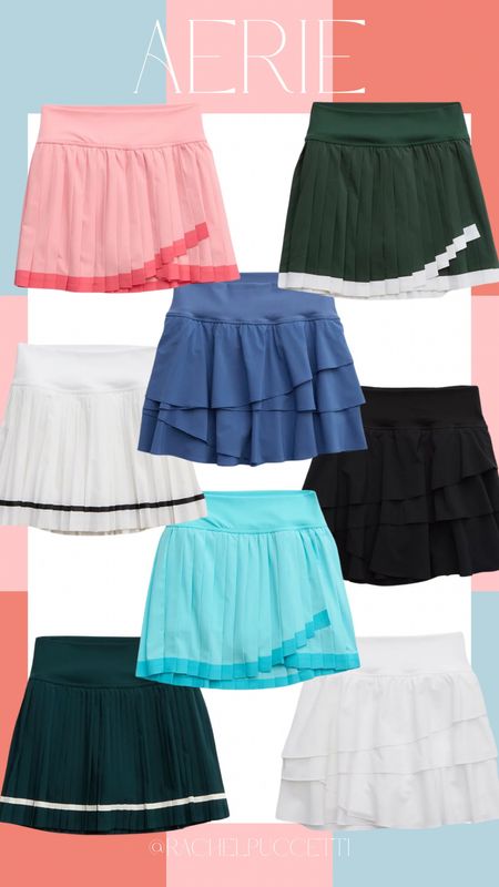 Aerie tennis skirts, pickleball outfit, preppy, activewear skirt, ruffle skirt 

Some of my most favorite tennis skirts! So comfy and soft! I’m size M 

#LTKfindsunder50 #LTKsalealert #LTKActive