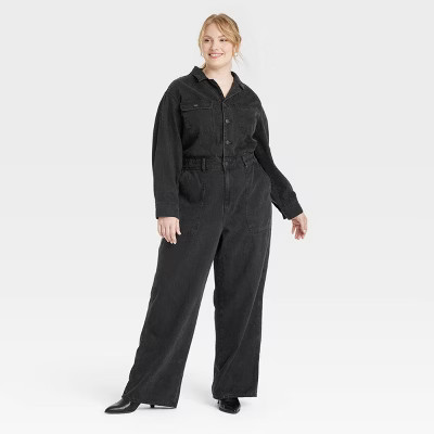 Women's Long Sleeve Utility Baggy Denim Jumpsuit - Universal Thread™ | Target