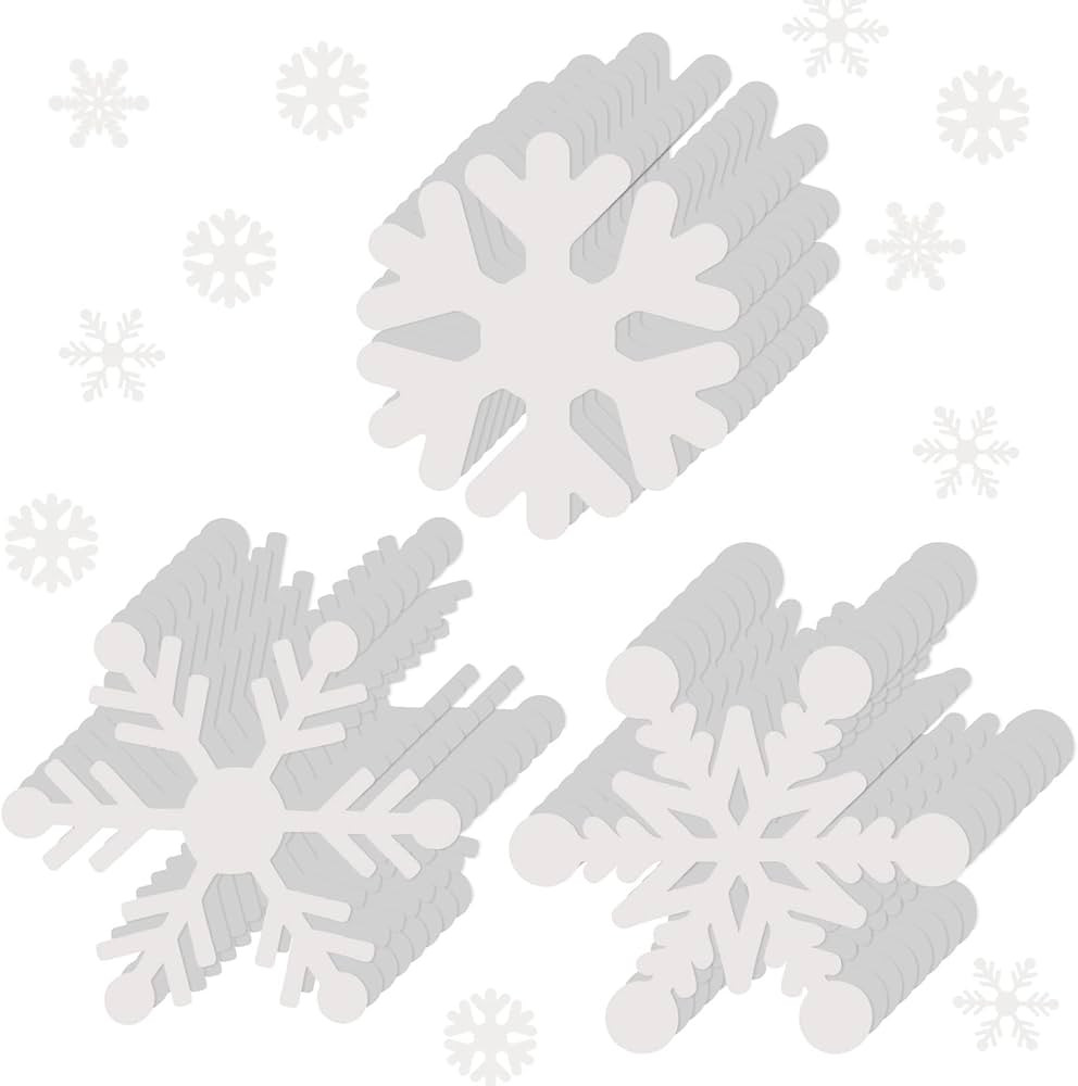 Tinlade 36 Pcs Foam Snowflake Foam White Snowflake Shape Foam Winter Snowflake Decor Christmas Sn... | Amazon (US)