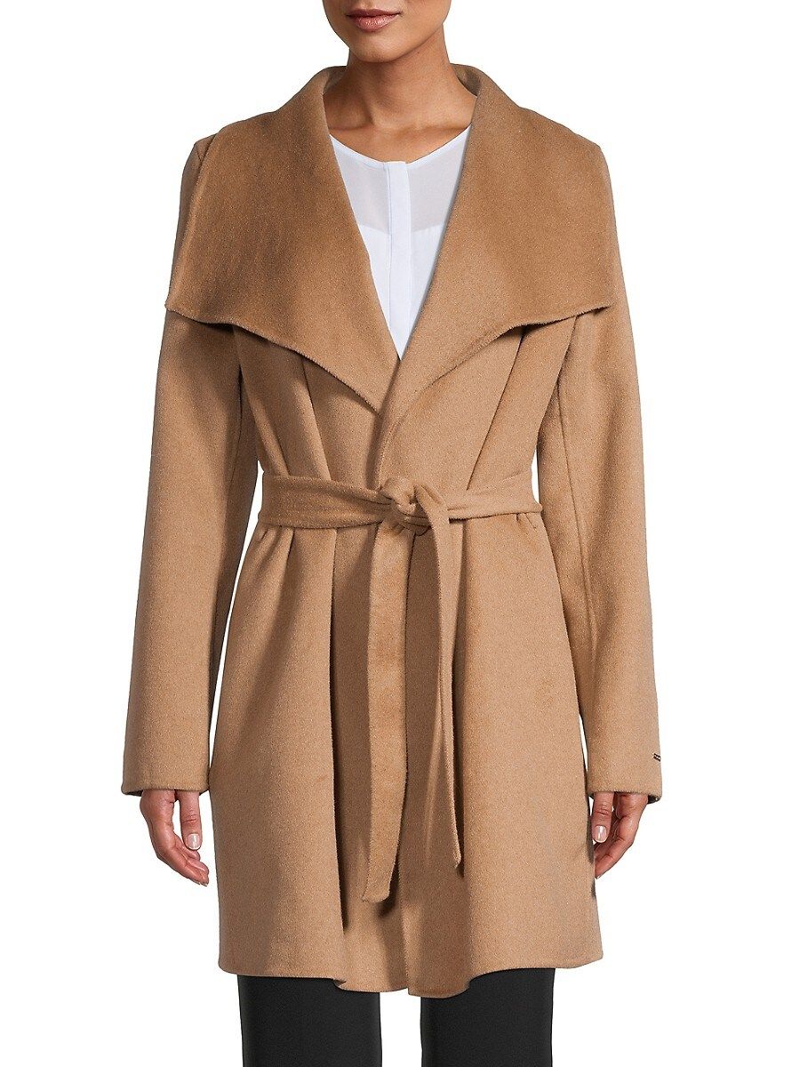 Tahari Women's Ella Wrap Coat - Camel - Size L | Saks Fifth Avenue OFF 5TH (Pmt risk)