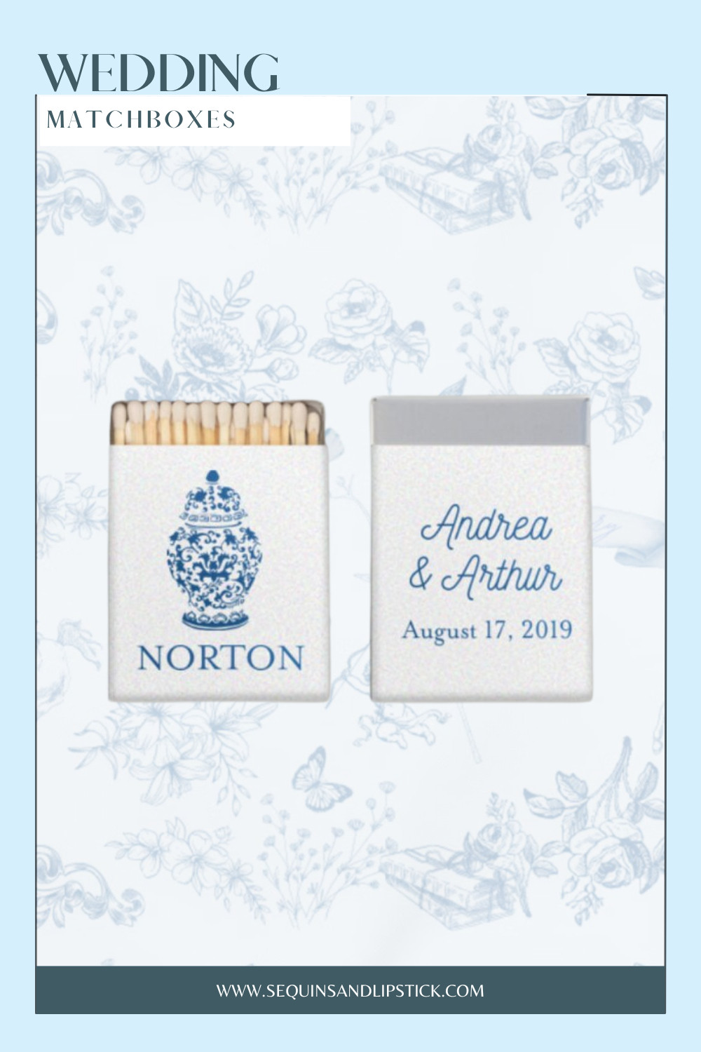 It’s a perfect match! 💙✨ These personalized wedding matchboxes add an elegant custom detail to your celebration with names, wedding date, and a timeless blue-and-white design. Display them by the candles, add them to place settings, or send guests home with a pretty little favor they’ll actually use. Such a charming finishing touch for weddings, showers, and engagement parties! 🥂💍 

 #LTKSeasonal #LTKWedding