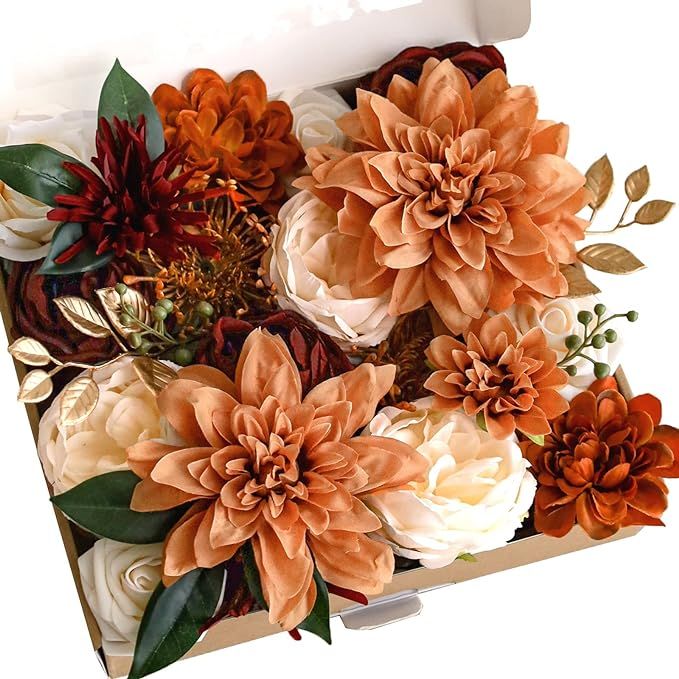 Amazon.com: Lookein Artificial Flowers for DIY Wedding Decoration Bridal Bouquet Table Centerpiec... | Amazon (US)